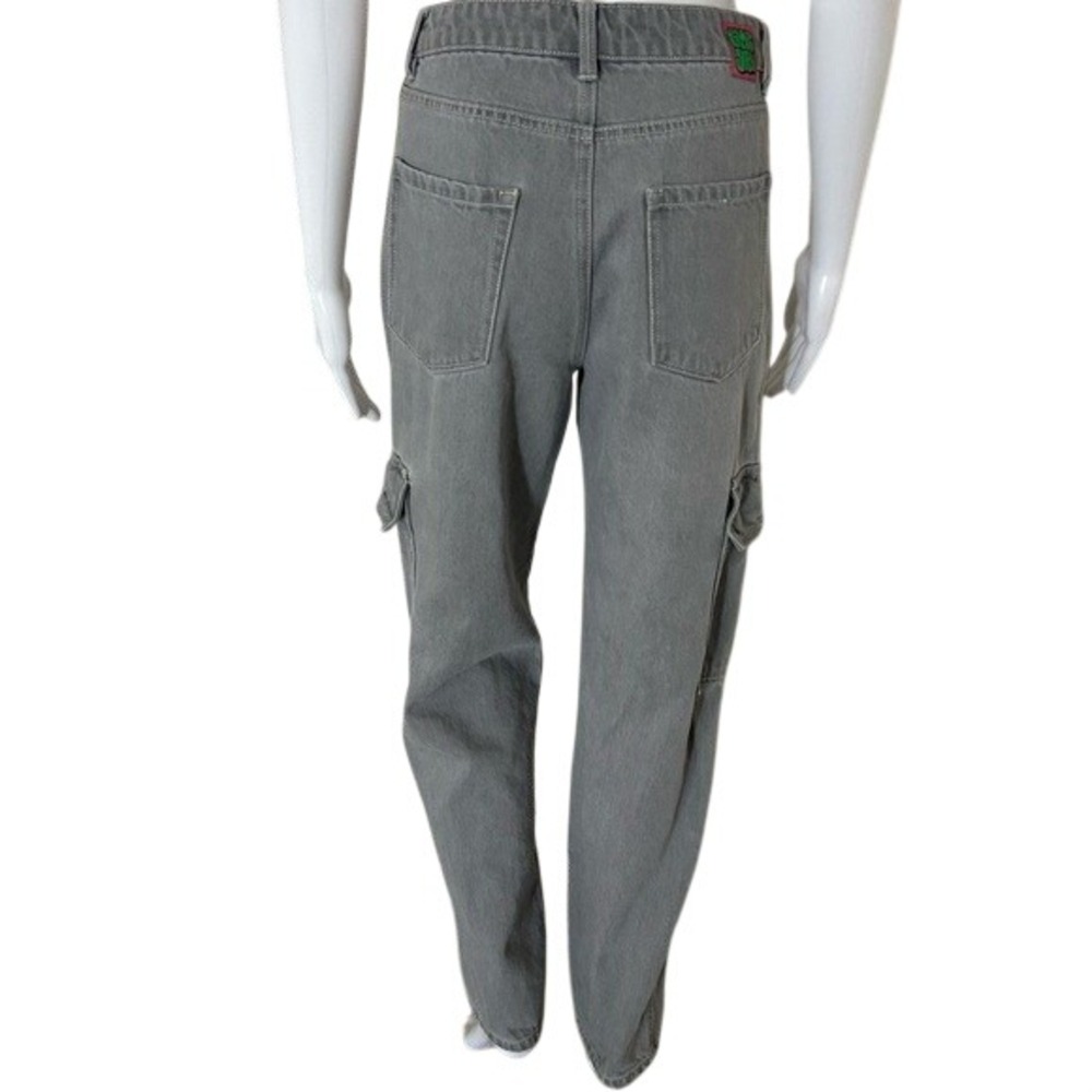 Empyre Tori Porkchop Pocket Grey Loose Fit Cotton Cargo Skate Denim Jeans Size 2 - Picture 2 of 10